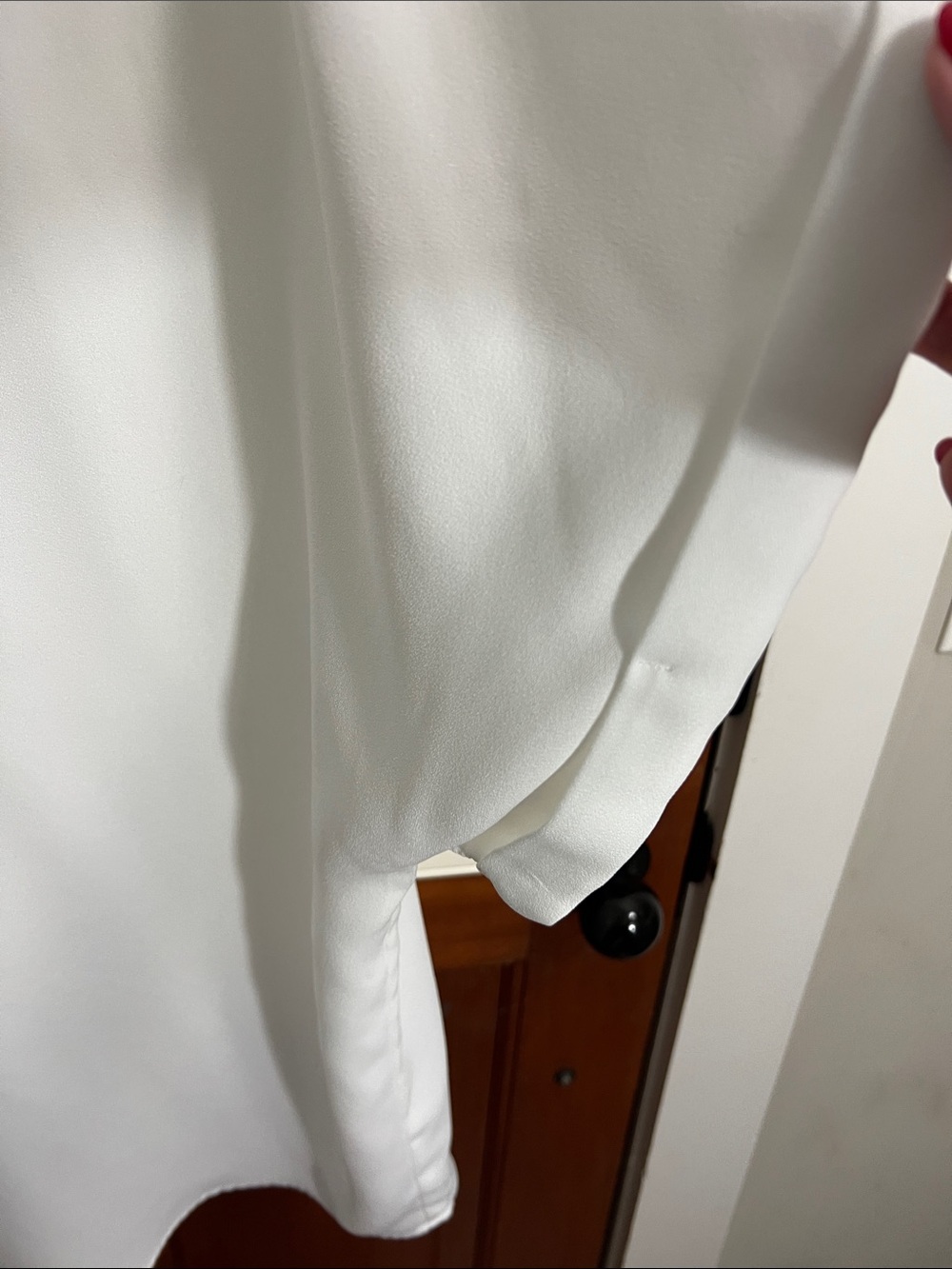 CAbi White V-Neck Blouse with Subtle Collar - Picture 4 of 5